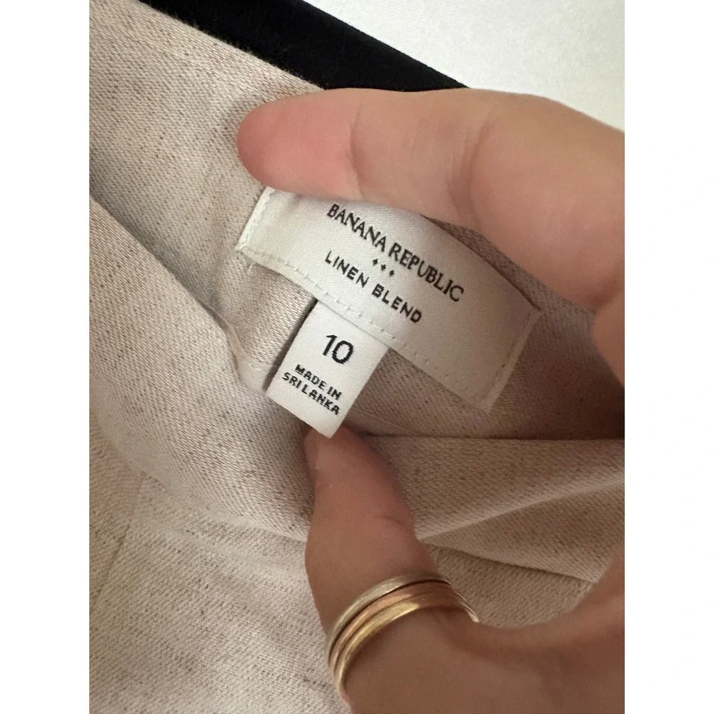 Banana Republic Linen-Blend Palazzo Pant Size 10 In Tan NWOT
